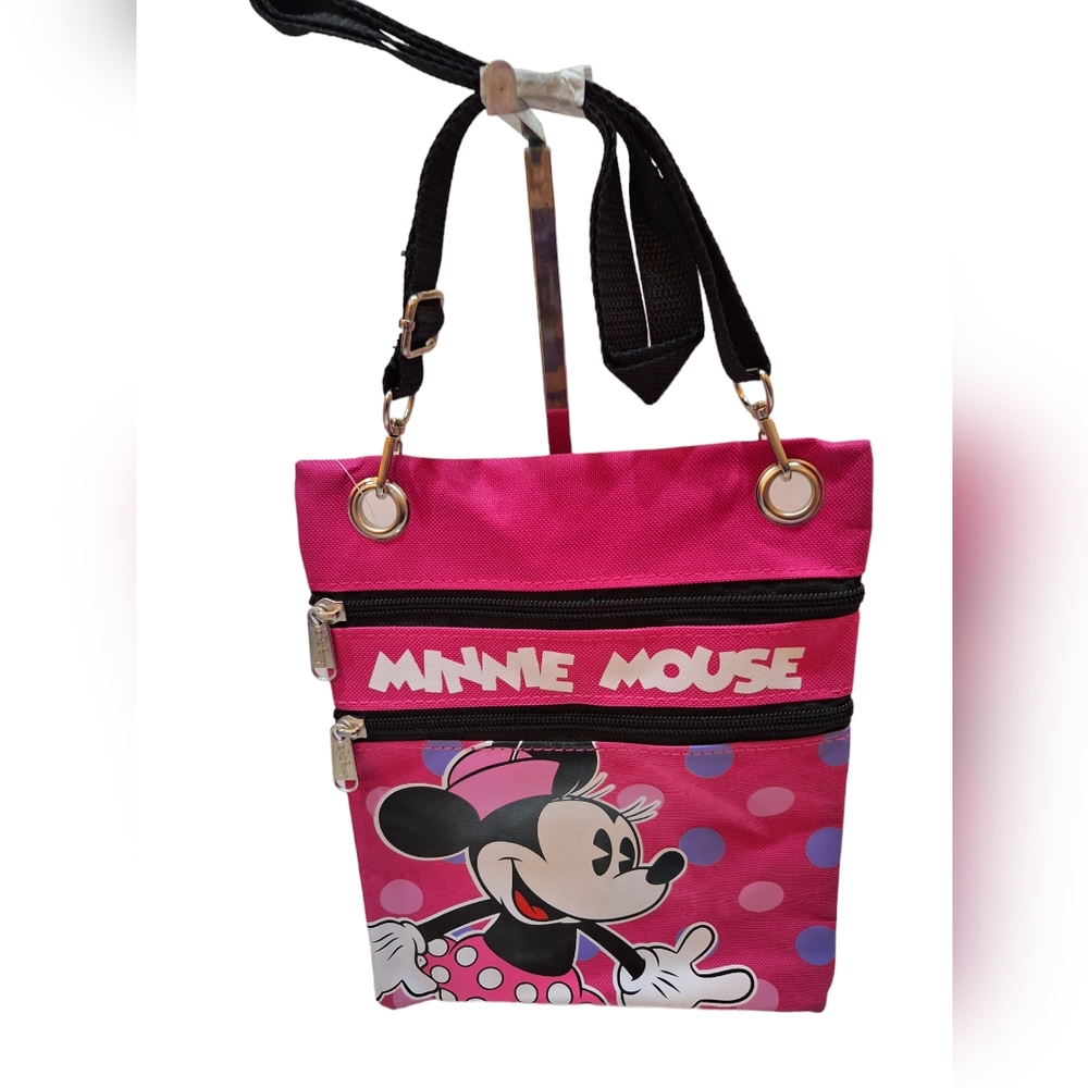 Disney Minnie Mouse Pink Small Crossbody Passport Bag NEW